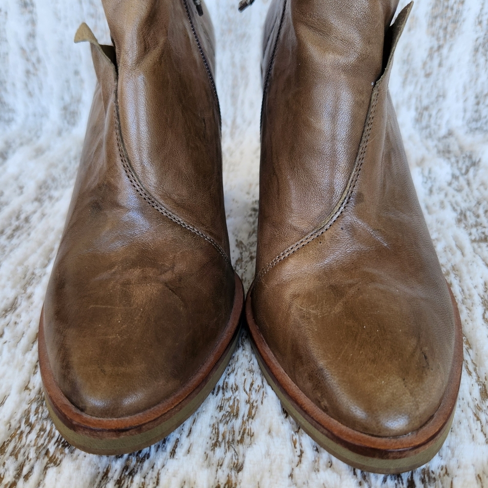 Kelsi Dagger Brooklyn "Watchman" Ankle Bootie Tan Leather | Women's Size 7.5 - Picture 2 of 13